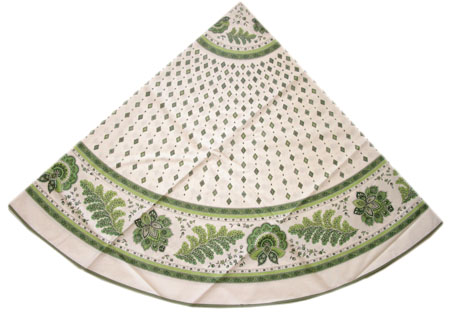 Round Tablecloth Coated (Mirabeau. raw/green) - Click Image to Close